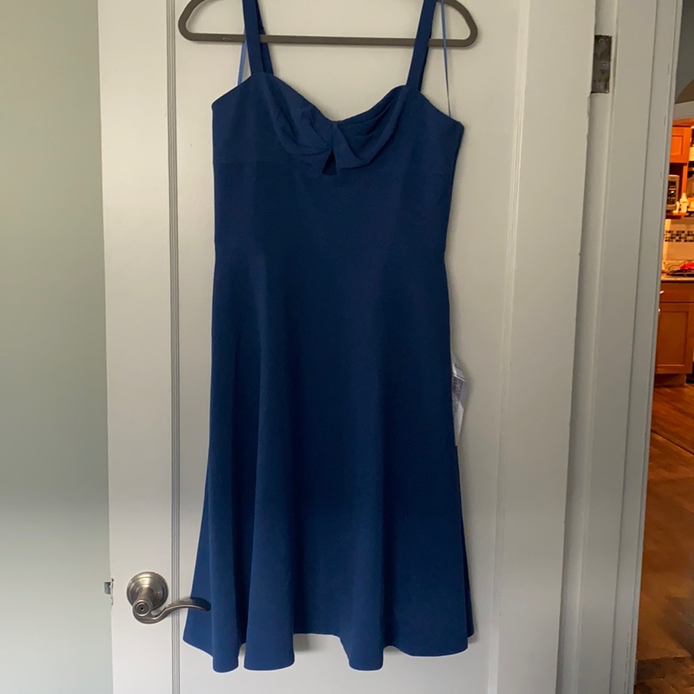 Cornflower blue, dress.